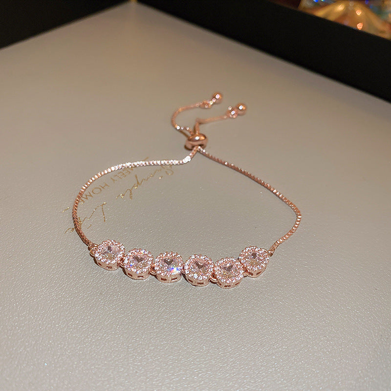Goldiluxx Luxury Yet Understated Flower-embellished Zircon Bracelet With A High-end Vibe