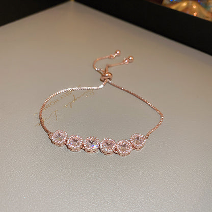 Goldiluxx Luxury Yet Understated Flower-embellished Zircon Bracelet With A High-end Vibe