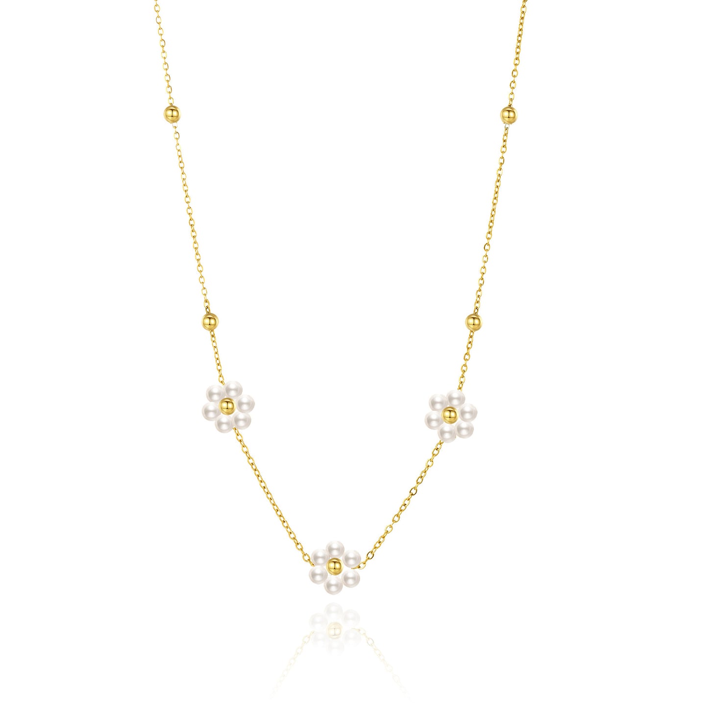 Goldiluxx Minimalist Niche-style Loose-flower Pearl Necklace