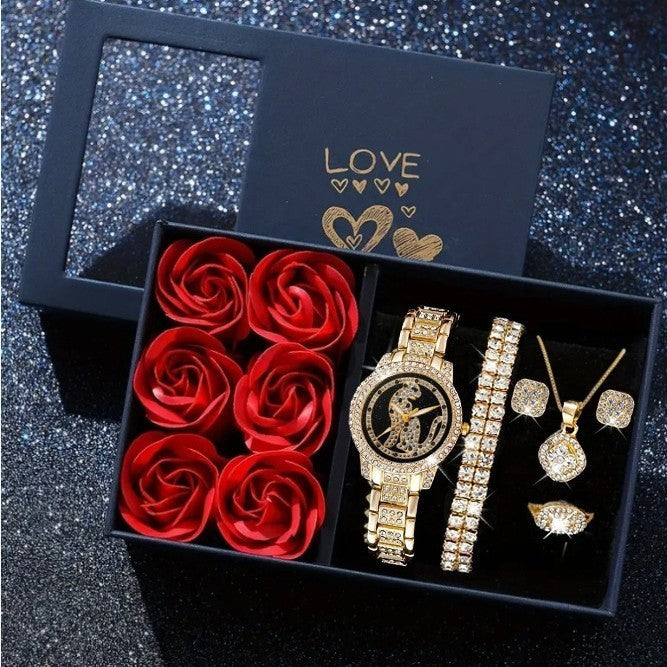 Goldiluxx Women's Cornucopia Diamond-embedded Watch Set Popular