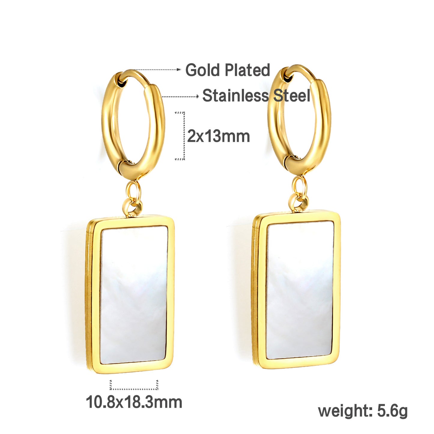 Goldiluxx European And American Fashion Electroplating 18K Gold Earrings