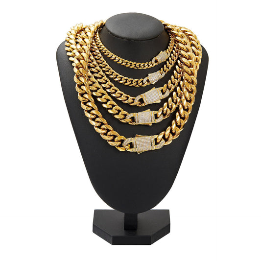 Goldiluxx New Mens Necklace Stainless Steel Cuban Chain