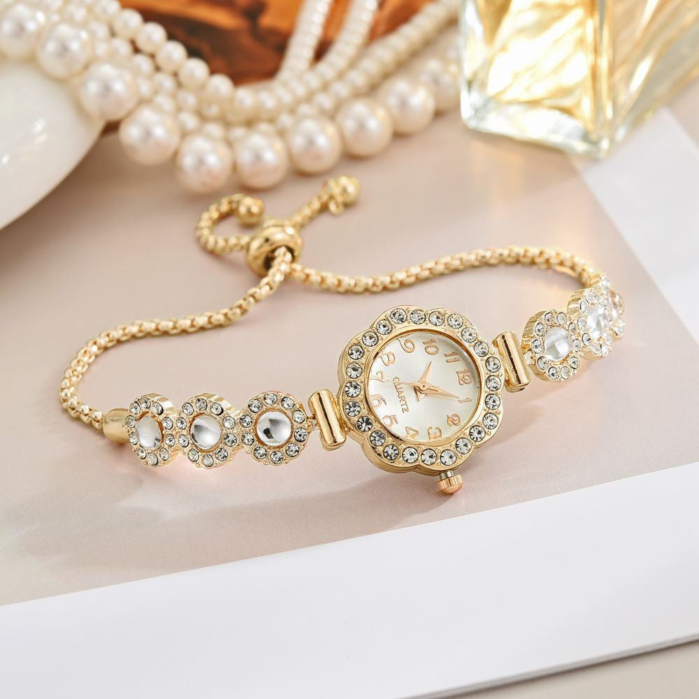 Goldiluxx Free Pull-out Bracelet Women's Watch Fashion Color Diamond