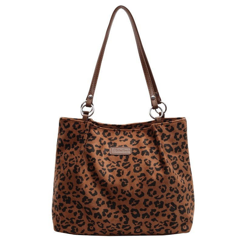 Goldiluxx Shoulder Large Capacity Leopard Print Canvas Big Bag